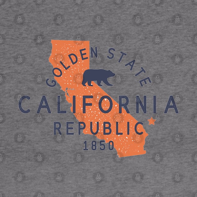 Vintage California Republic, I Love CA - Cali Life by sayed20